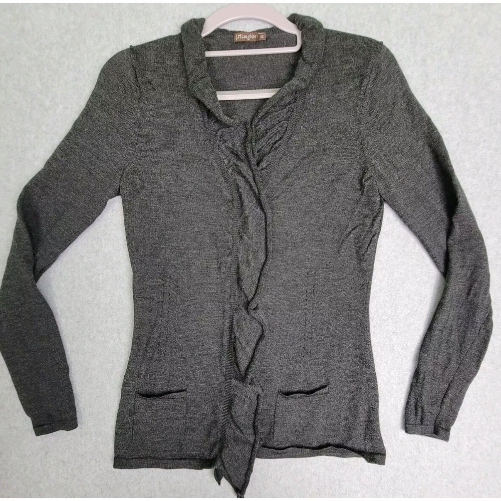 J. McLaughlin Merino wool Cardigan sweater Gray XS